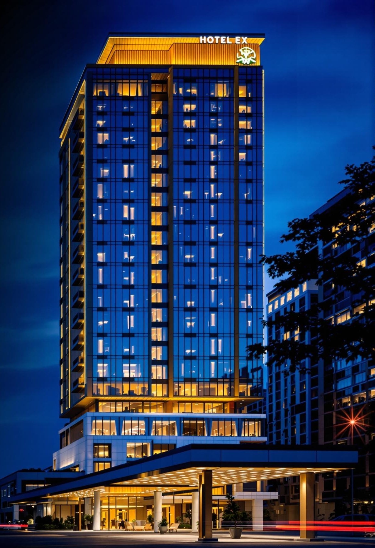 Al Safir Hotel - Luxury hotel exterior at sunset