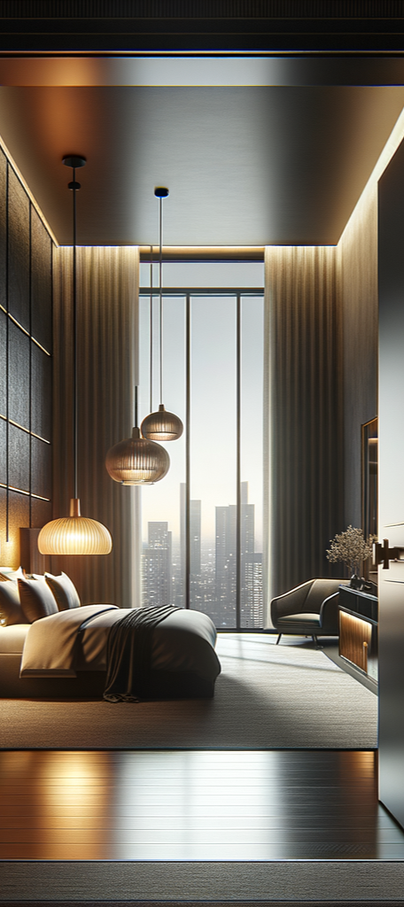 Luxurious hotel room interior